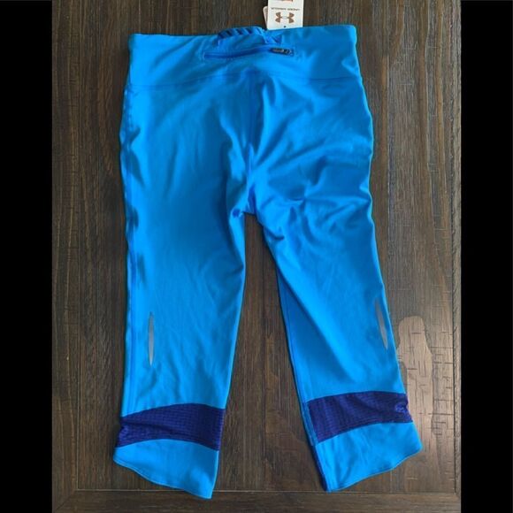 Under Armour UA blue/purple Compression Capri leggings Size S - Picture 2 of 9